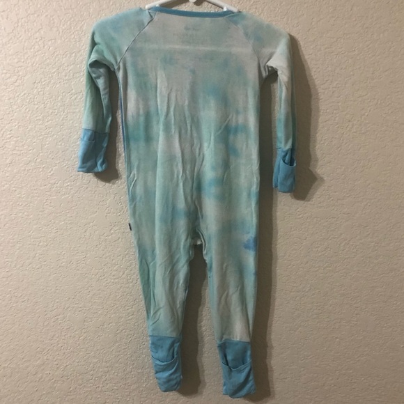 Little Sleepies Tidepool Tie-Dye Zippy Sleeper in Blue & Green - Size 3-6 Months - Picture 4 of 6